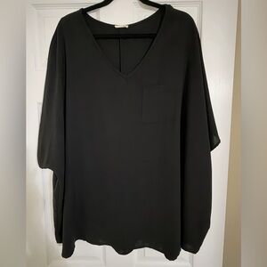 JODIFL Black V-neck Dolman sleeve top-Size 1X-oversized fit-EUC